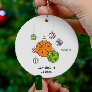 Basketball Christmas Ornament Custom Basketball Ornament Personalized Basketball Ornament Sports Ornament Basketball Player Gift Christmas