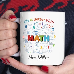 Math Teacher Mug Personalized Teacher Name Mug Teacher Appreciation Gift Math Teacher Coffee Mug Custom Teacher Coffee Cup Teacher Gift