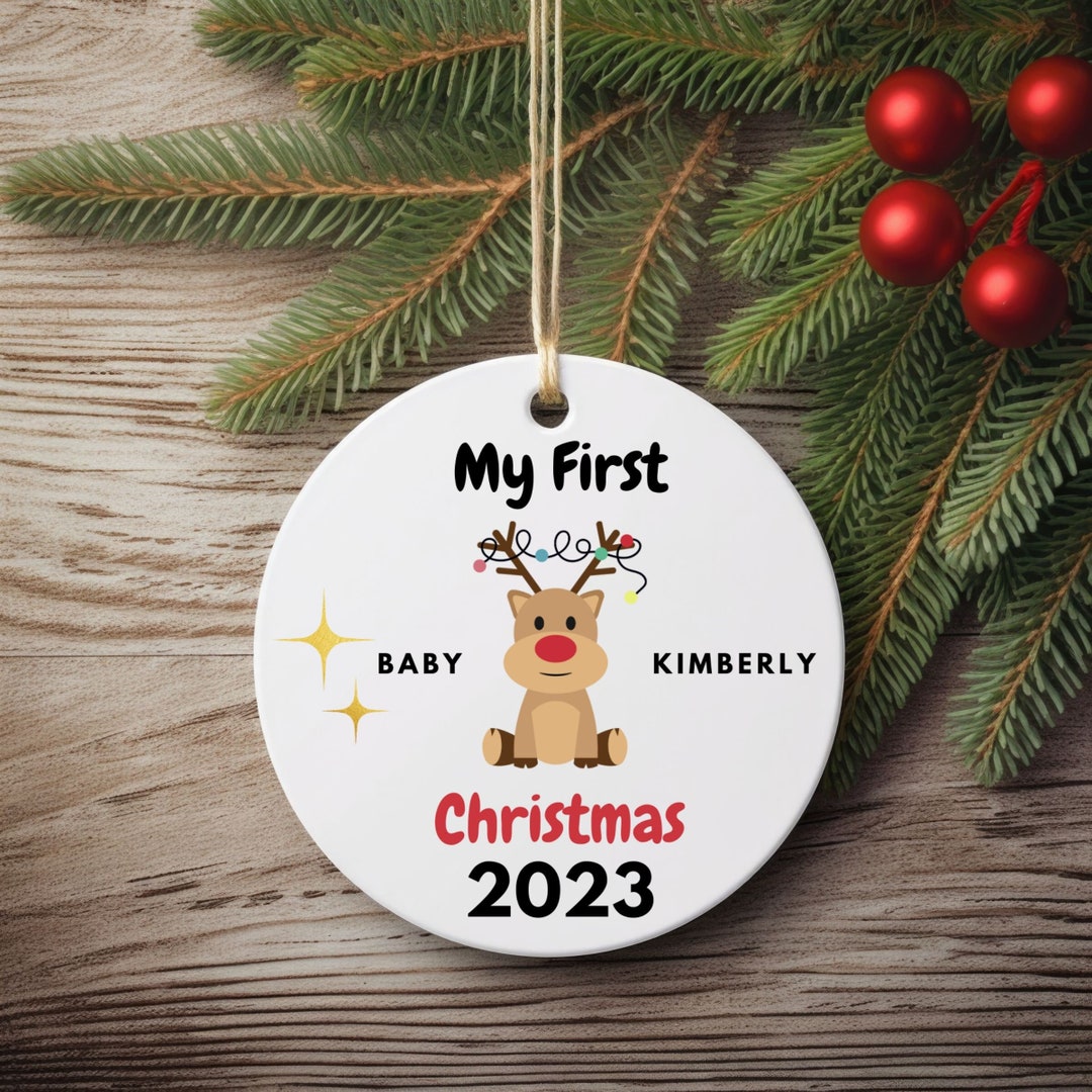Baby's First Christmas Ornament, Custom Ornament, Personalized Ornament — free download