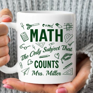 Math Teacher Mug Personalized Teacher Name Mug Teacher Appreciation Gift Math Teacher Coffee Mug Custom Teacher Coffee Cup Teacher Gift