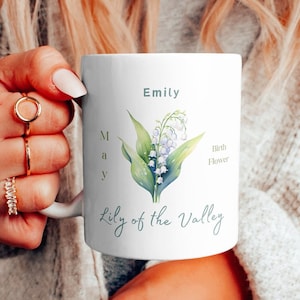 Birth Flower Mug Personalized Mother&#39;s Day Gift Birth Flower Coffee Cup With Name Custom Birth Month Flower Mug Birthday Gift For Friend