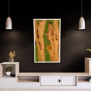 Bespoke Moss Wall Decor With Wood, Custom Made Wall Art Preserved Plant, Wooden Wall Art, Wooden Framed Moss Wall Art, Handmade Unique Gift