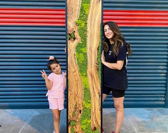 Handcrafted Live Edge Olive Wood Moss Wall Art