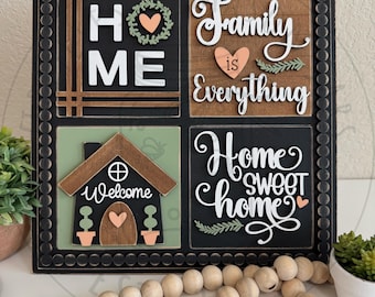 Small 4.25” Tile Home Interchangeable Inserts, Custom Gifts, Home Decor, Sold as a Set or Individually