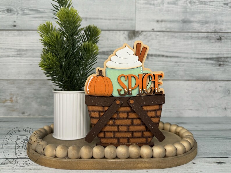 TINY PUMPKIN SPICE Insert, Interchangeable Flower Basket, Flowerpot