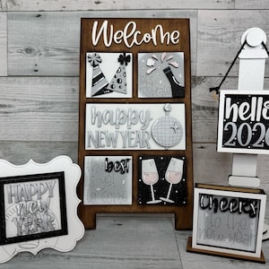 New Years Eve MINI Leaning Ladder Tiles | Home Decor, Tiered Tray Decor, Custom Gifts, Stocking Stuffers