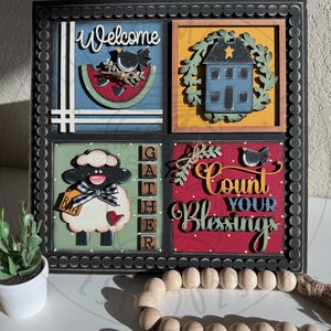 Prim Home | 4.25" Interchangeable Signs | Home Decor | Sold as a Set or Individually