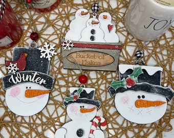 Snowman Christmas Ornament Bundle