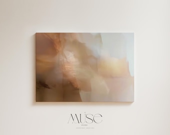 Abstract Canvas Wall Art in Olive Green Blush Pink White Modern Minimalist Painting for Contemporary Home Decor & Curated Interiors | 431