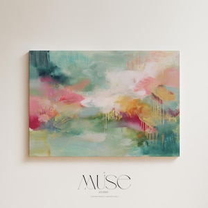 Multicolor Abstract Wall Art – Large Framed Canvas • Bold Modern Decor for Bedroom | 275
