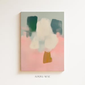 Wall art, abstract painting, large canvas art, giclee print, modern abstract art, art print, Contemporary Sage Green + Pink art | 362