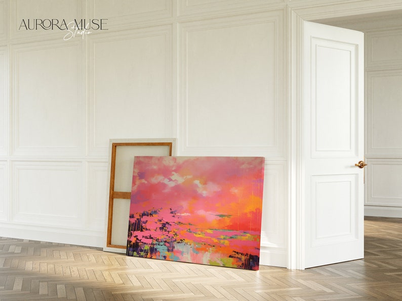 Large Abstract Painting, Colorful Canvas, Large Abstract Print