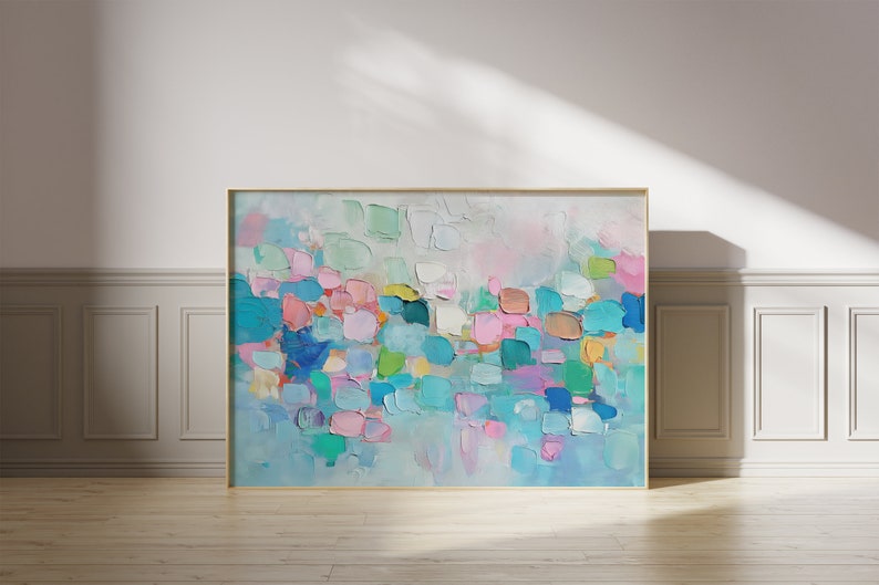 Wall Art, Large Canvas Abstract Art, Baby Blue Pastels, Fine Art Prints