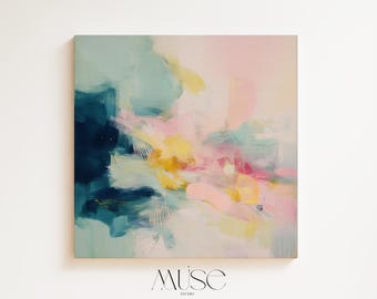 Pastel Bloom Tide · Abstract Canvas Wall Art · Soft Contemporary Style · 319a by Muse Studio