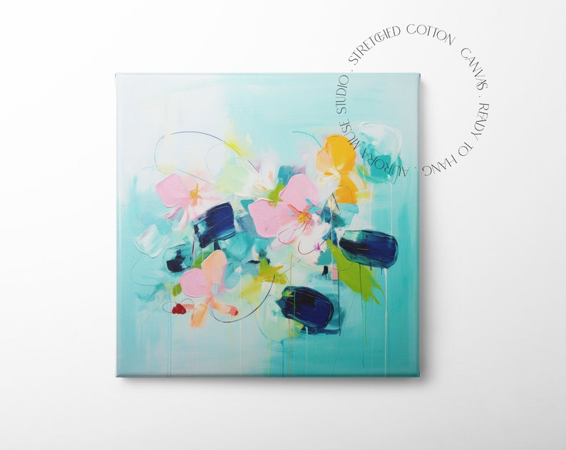 Colorful Modern Wall Art Bright Colorful Art Prints Blue and Green
