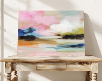 Abstrakte Kunst - Abstrakte Kunst auf Leinwand - Boho Landschaft Decor - Muse Studio - Lithe Daydream No.1049