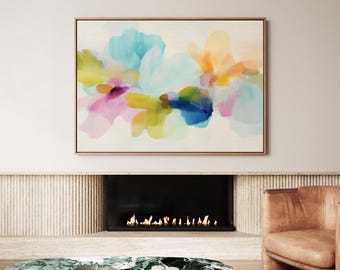 Pastell Botanische Leinwand Kunst · Abstrakte Leinwand · Minimal Art · Muse Studio · Frühlingsschleier 1081