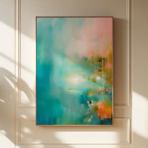Abstract Wall Art - Teal Pink Wall Art - Abstract art Print - Teal Art - Maximalist Decor - Teal Ink Artwork - Modern Art | Aurora Muse 364