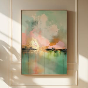 Wall art, abstract painting, large canvas art, giclee print, modern abstract art, art print, Pink Cloud Art | Aurora Muse 311