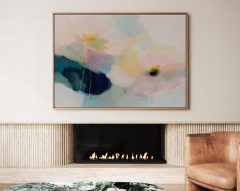 Moderne Kunst - Bauernhaus Wandbild · große gerahmte Leinwand · Muse Studio · Aquarelle Bloom 1088