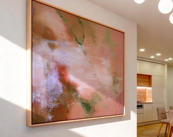 Warm Minimalist Abstract Wall Art Autumnal Warmth Canvas  Earthy Terracotta Painting Soft Contemporary Fall Decor | Amber Petal 1204