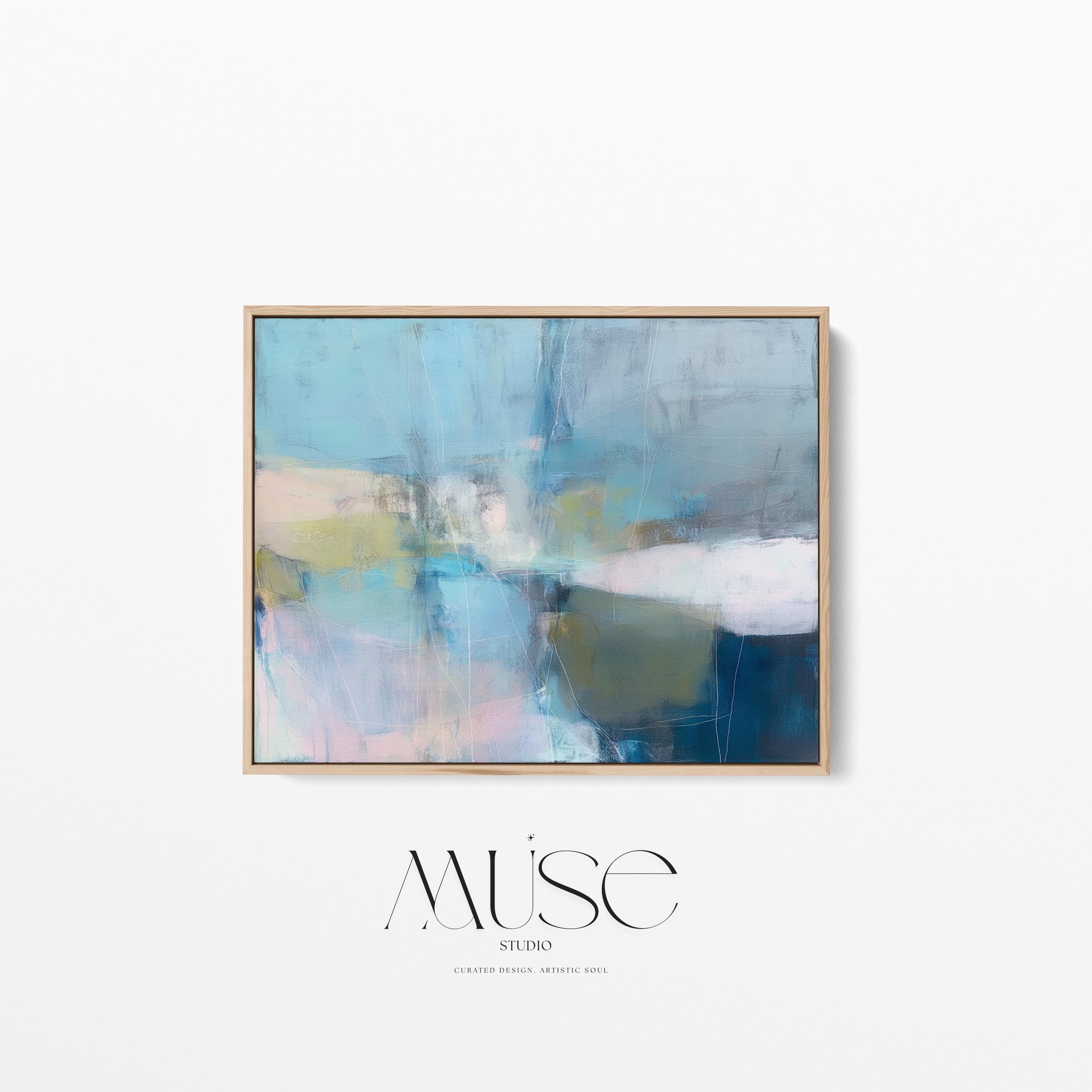 Large Horizontal Wall Art · Blue White Sea Glass Coastal Canvas for ...
