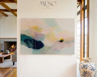 Abstrakte Kunst - Botanische Kunst - Große horizontale Leinwand - Muse Studio Aquarelle Bloom 1088