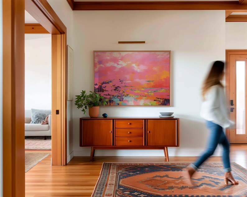 Large Abstract Painting, Colorful Canvas, Large Abstract Print