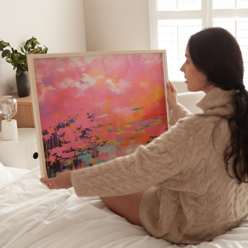 Large Abstract Painting, Colorful Canvas, Large Abstract Print