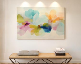 Horizontale Leinwand Kunst · Floral Neutral Abstrakt · Muse Studio · Spring Veil 1081