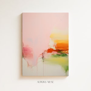 Wall art, abstract painting, large canvas art, giclee print, modern abstract art, art print, pink & green abstract art | Aurora Muse 292