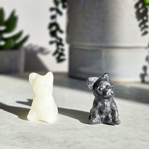 Cute Mini French Bulldog Carvings - Larvikite - Calcite - Crystal Dog - Crystal Puppy