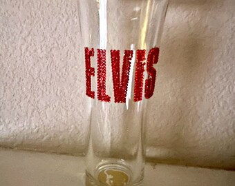 Official Elvis Presley Enterprises 12 oz. Red Elvis rhinestone glass. Extremely rare!