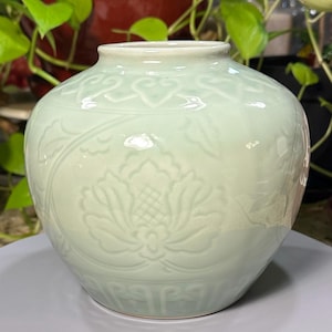 Porcelain Chinese Celadon Vase - Etsy