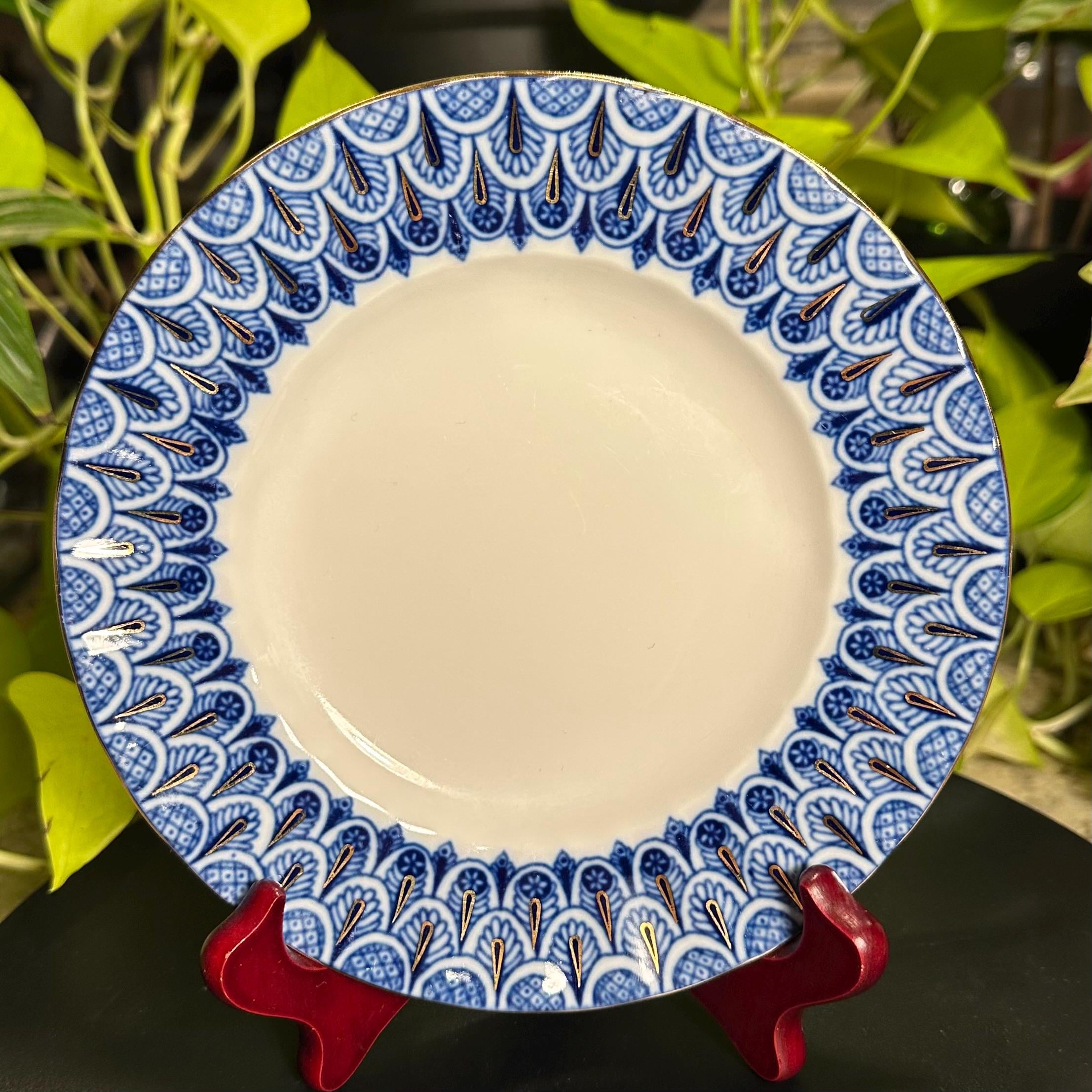 Russian Blue and Gold Porcelain Plate - Etsy