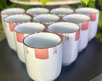 Set di 10 tazze da tè in porcellana Arita-yaki vintage - Fornace Issui - Condizioni eccellenti