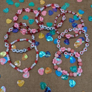 Handmade Heart Love Stretch Bead Bracelet