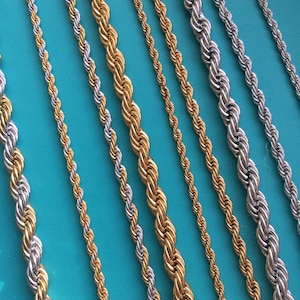 Surgical Steel Rope Chain Necklace: Tarnish-Free Twist Chain