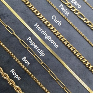 18K Gold Filled Chain ketting, Curb, Figaro, Vine, Rope Chain, Valentijnsdag, Paperclip Chain, Snake Chain, Moederdag Cadeau, Cadeau voor haar afbeelding 1