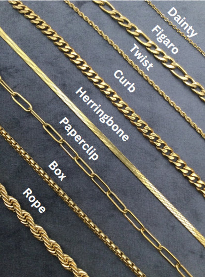 18K Gold Filled Chain ketting, Curb, Figaro, Vine, Rope Chain, Valentijnsdag, Paperclip Chain, Snake Chain, Moederdag Cadeau, Cadeau voor haar afbeelding 1