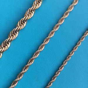 Collier chaîne corde en argent, collier chaîne torsadée en or, 2 mm, 3 mm, 5 mm, 7 mm chaîne corde or et argent, Saint-Valentin, cadeau pour elle, cadeau pour lui image 2