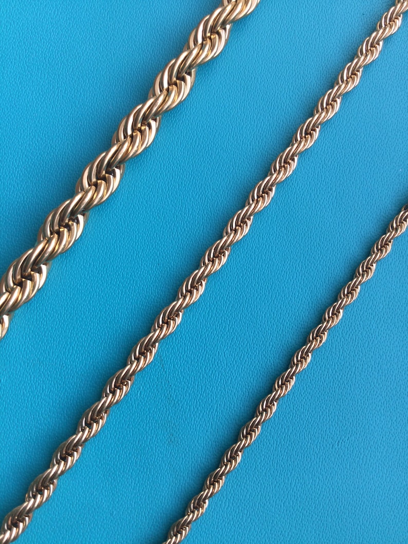 Collier chaîne corde en argent, collier chaîne torsadée en or, 2 mm, 3 mm, 5 mm, 7 mm chaîne corde or et argent, Saint-Valentin, cadeau pour elle, cadeau pour lui image 2