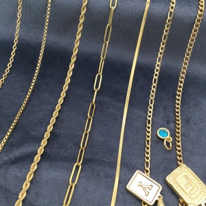 18K Gold Filled Chain ketting, Curb, Figaro, Vine, Rope Chain, Valentijnsdag, Paperclip Chain, Snake Chain, Moederdag Cadeau, Cadeau voor haar afbeelding 10