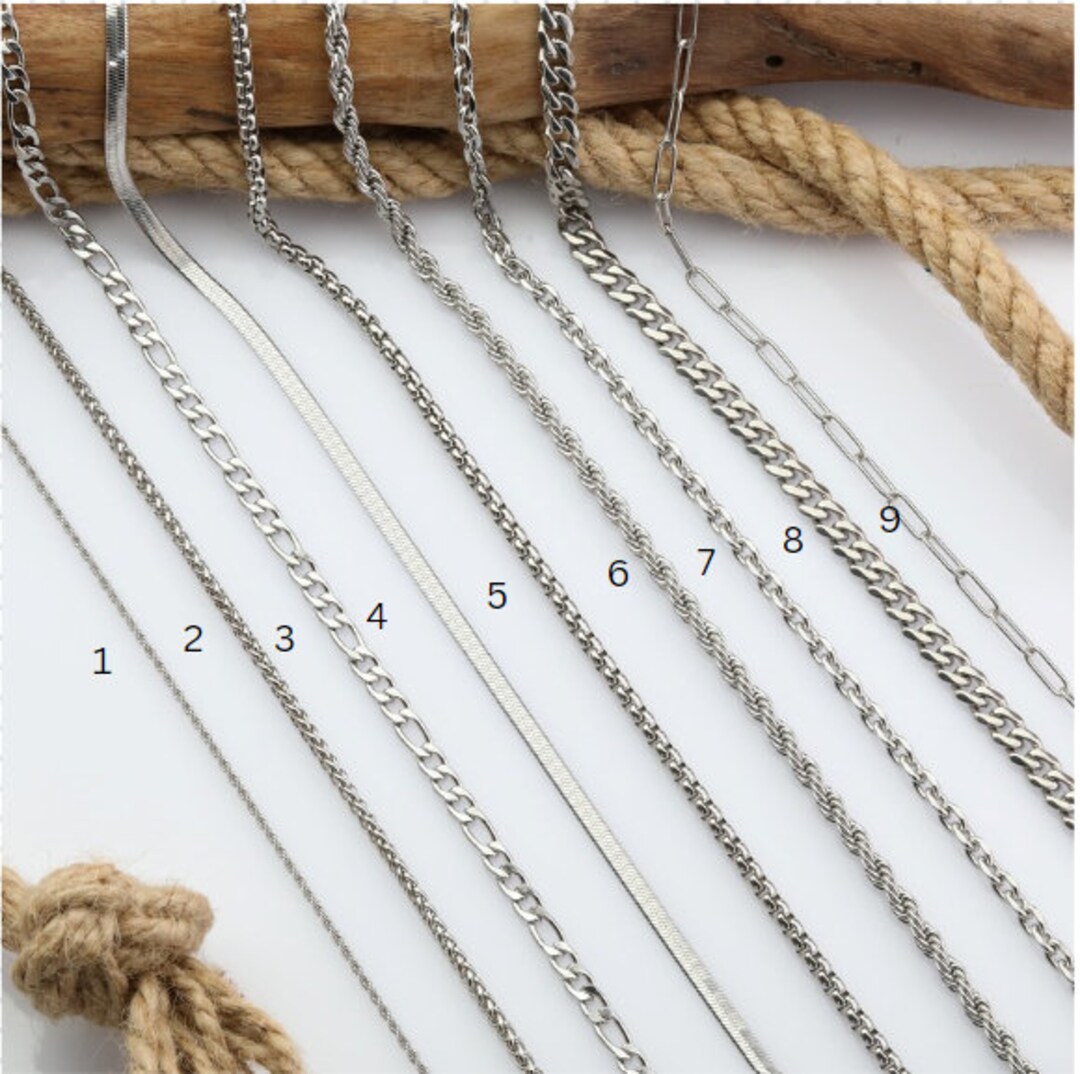 Silver Chain Necklace,rope Chain,paperclip,twist Chain,figaro Chain ...