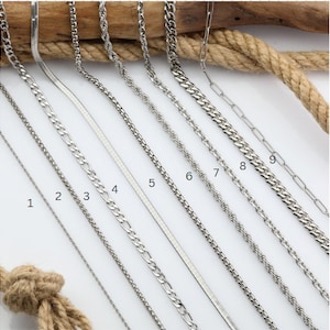 Silver Chain Necklace,Rope Chain,Paperclip,Twist Chain,Figaro Chain,Curb Chain,Dainty Chain,Gift For Kids,Gift For Him&her,Christmas Gift
