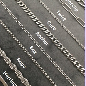 Handmade Stainless Steel Chain Necklace: Rope, Paperclip, Curb Styles