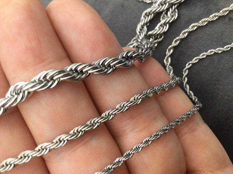 Silver ANCHOR Chain Necklace,Anchor chain for men , valentine's Day ,Waterproof Chain,Gift For Her,Gift For Him,Antitarnish Chain zdjęcie 4