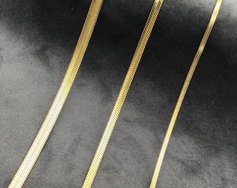 Collar de espiga relleno de oro de 18 quilates, cadena impermeable, día de San Valentín, cadena de serpiente en capas,