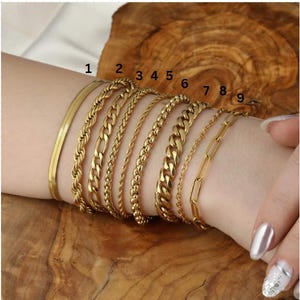 18K Gold Filled Chain Bracelet, Curb ,Figaro, Dainty, Rope Chain, Valentines Day,Paperclip Chain,Snake Chain,Mothers Day Gift, Gift For Her