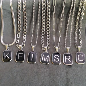 Collar con letras rellenas de oro de 18 quilates, regalo de Navidad, collar con monograma, collar con nombre personalizado, collar personalizado, regalo para él, regalo para ella